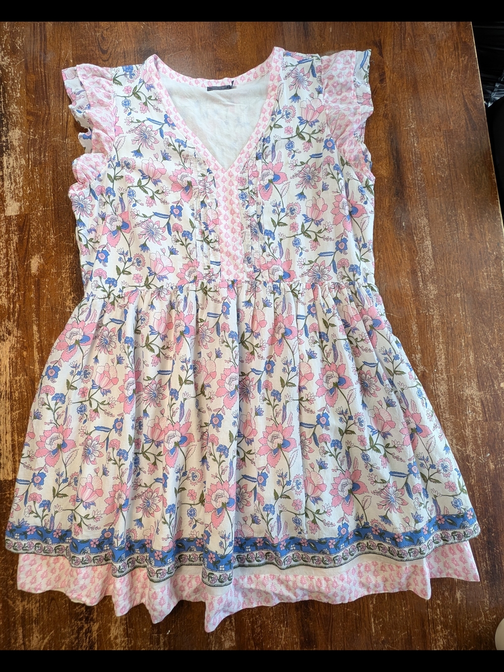 Vineyard Vines Nora Pintuck Flutter Sleeve Dress Plus Size XXL Floral Pink Lined